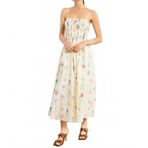 NEW LINE AND DOT fiori maxi dress in cream